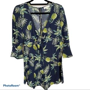🥑5/$25 Promesa boutique tie peep front Pineapple romper L